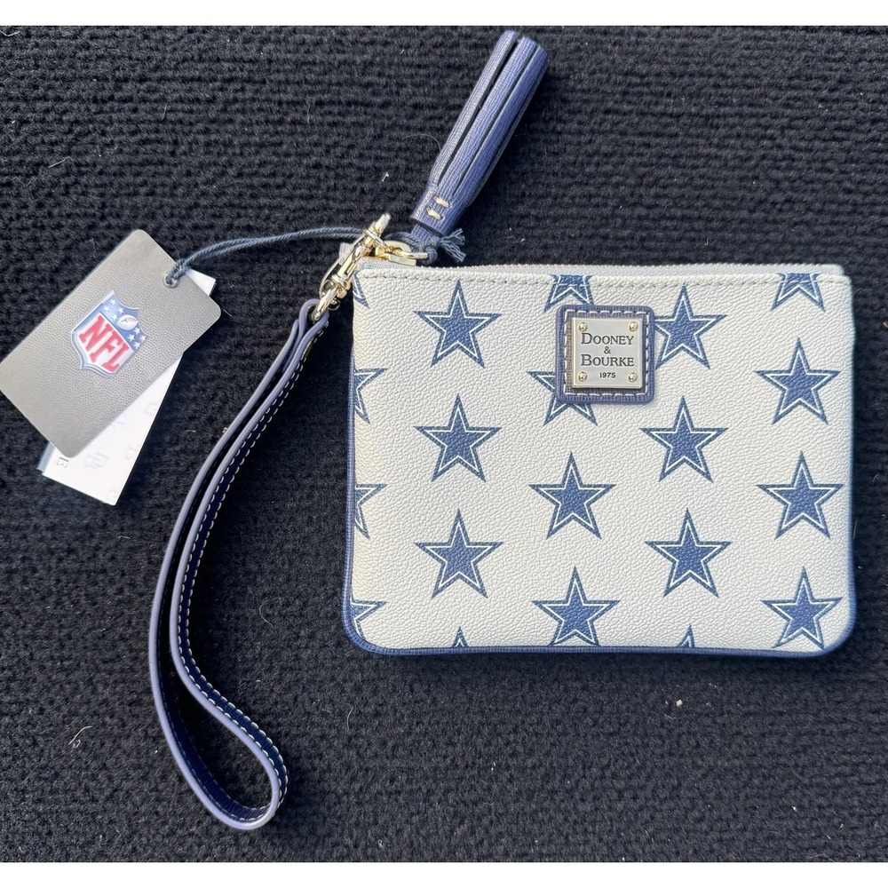 Dooney & Bourke NFL Dallas Cowboys Slim Wristlet Wallet NWT Gray Blue - Picture 2 of 11